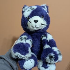 Plush Purple and White Cat Toy